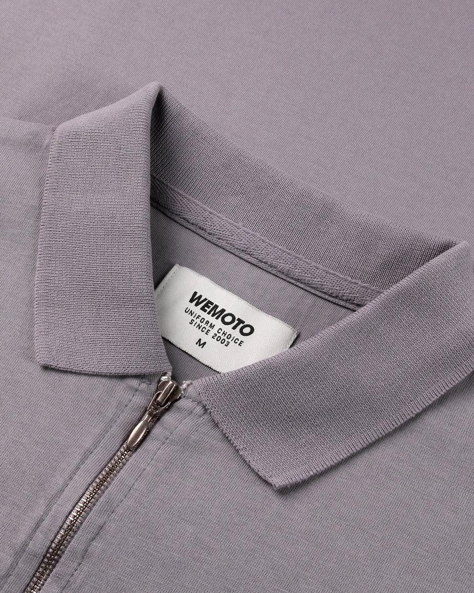 WEMOTO Opal Cotton Zip Polo Shirt Herren lavendelgrau